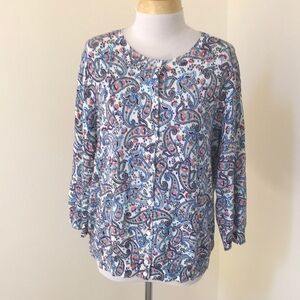 New! Talbots outlet XL white multi cotton cardigan